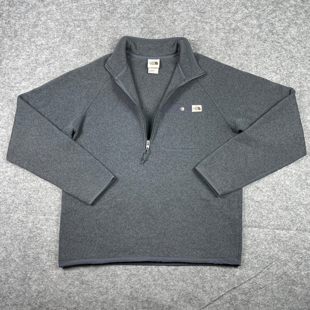The North Face Pullover Mens M Gray Gordon Lyons Quarter Zip Fleece NF0A5GL2
